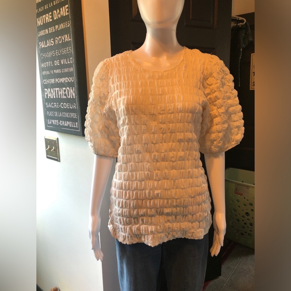 Textured Puff-Sleeve Women's Top - Cream
InWear Copenhagen 1969
Size L
EUC